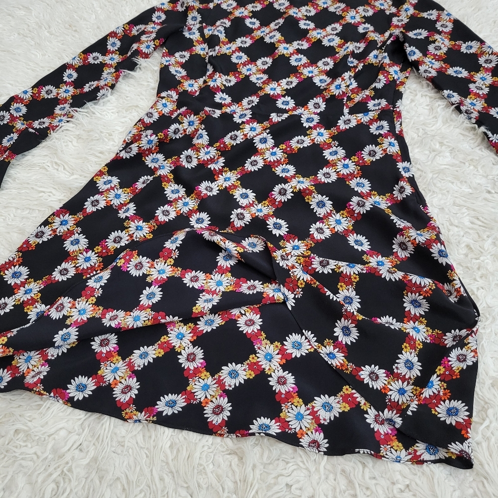Sandro Paris Rony Silk Floral Dress Sz 1 - Picture 8 of 12